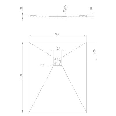 Polysan Treneca brodzik prostokątny 110x90 cm beżowy 84314.81