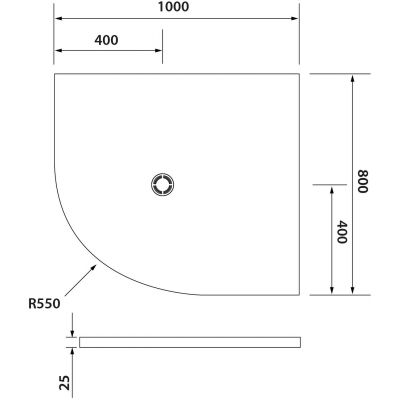 Polysan Flexia brodzik 100x80 cm półokrągły prawy biały 91251