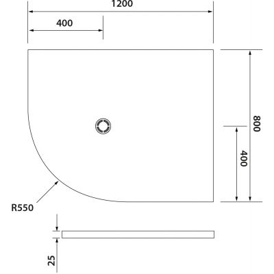 Polysan Flexia brodzik 120x80 cm półokrągły prawy biały 91291