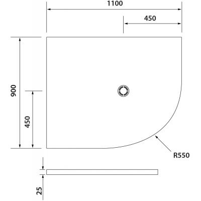 Polysan Flexia brodzik 110x90 cm półokrągły lewy biały 91341