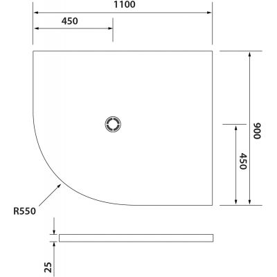 Polysan Flexia brodzik 110x90 cm półokrągły prawy biały 91361