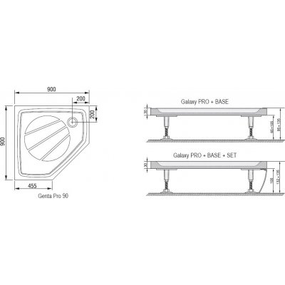 Panel przedni Ravak Galaxy Genta Pro-90 SET XA337001010