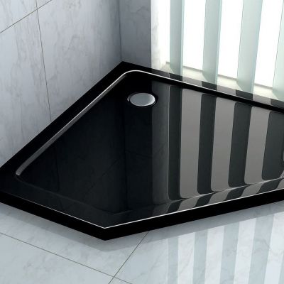 Rea Diamond brodzik pięciokątny 90x90 cm czarny REA-K8543