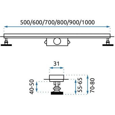 Rea Neo Slim Pro odpływ prysznicowy 50 cm złoty REA-G5692