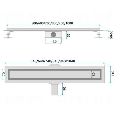 Rea Neox Pro odpływ liniowy 50 cm chrom REA-G5806