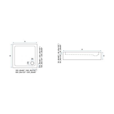 Rea Calisto brodzik prostokątny 100x80 cm biały REA-K3965