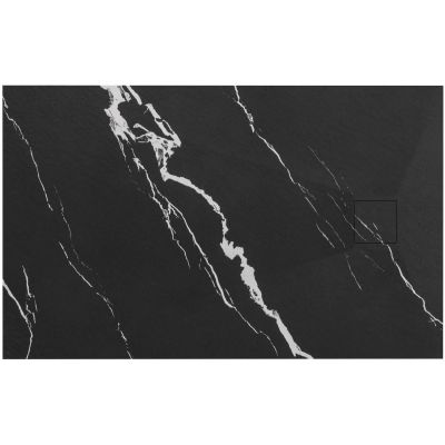 Rea Bazalt Carrara Black brodzik prostokątny 90x120 cm czarny REA-K7009