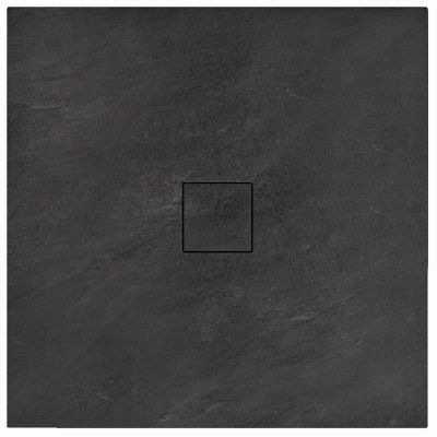 Rea Stone brodzik 90x90 cm kwadratowy czarny REA-K9601
