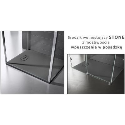 Rea Stone brodzik prostokątny 100x80 cm grafit REA-K9757