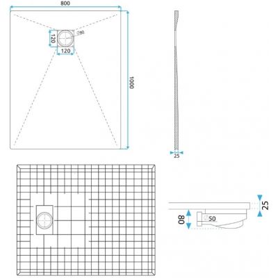 Rea Magnum Grey brodzik prostokątny 100x80 cm szary REA-K4107