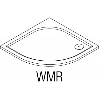 SanSwiss Marblemate brodzik półokrągły 90x90 cm biały WMR55090004