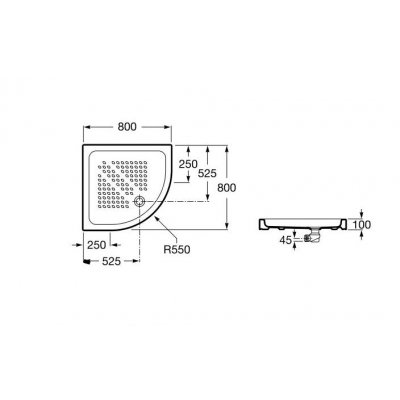 Roca Italia brodzik półokrągły 80x80 cm A374775001