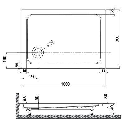 Sanplast Free Line brodzik prostokątny 100x80 cm biały 615-040-1371-01-000