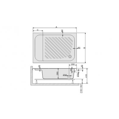 01 Sanplast Classic brodzik prostokątny 100x80 cm typ Bzs/CL 615-010-0520-10-000