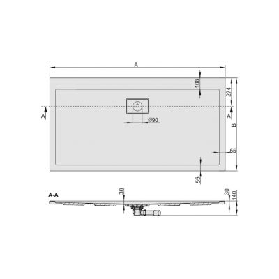 Sanplast Space Line brodzik 140x90 cm prostokątny Pro Safe System biały 615-110-0120-01-002
