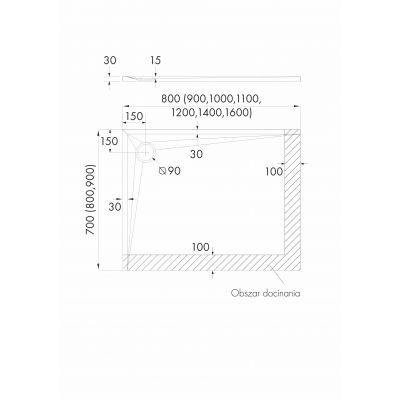 Schedline Libra brodzik 80x120 cm prostokątny biały kamień 3SP.L1P-80120/B/ST