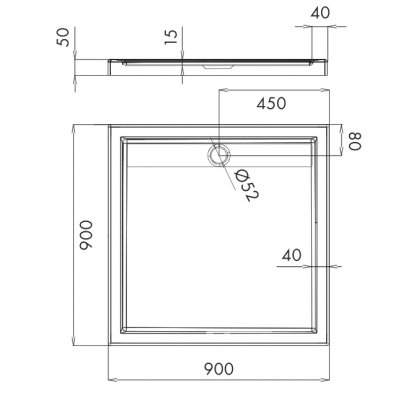 Schedpol Ajax brodzik 90 cm kwadratowy 3.4226