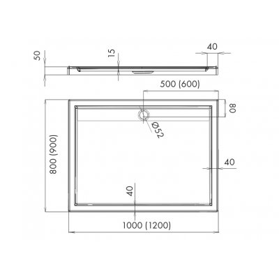 Schedpol Ajax brodzik 90x120 cm prostokątny 3.4229