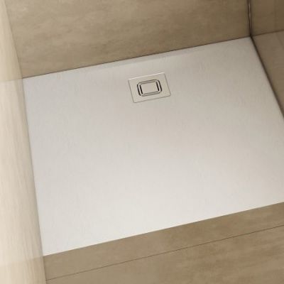 Schedpol Majestic White Stone brodzik kwadratowy z syfonem 80x80 cm biały 3.3500/B/ST-M6/B