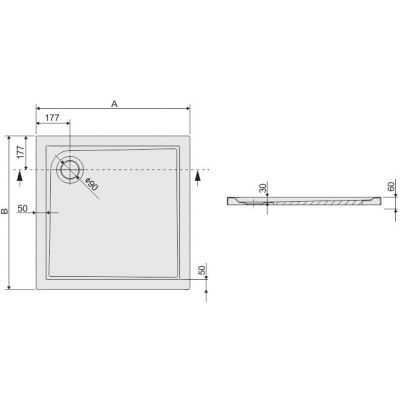 Sanplast Prestige brodzik prostokątny z powierzchnią antypoślizgową ProSafeSystem 100x80 cm biały 615-070-1330-01-002