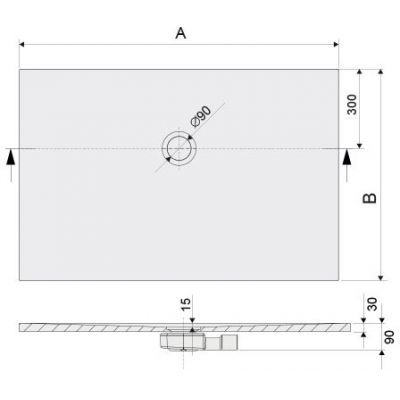 Sanplast Open Structure Mineral brodzik prostokątny 90x80 cm biały 645-440-0320-01-020