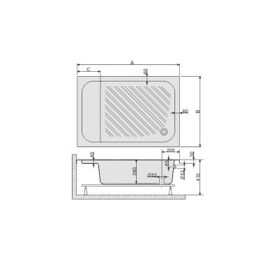 Sanplast Classic brodzik 80x110 cm prostokątny z siedziskiem biały 615-010-0530-01-000