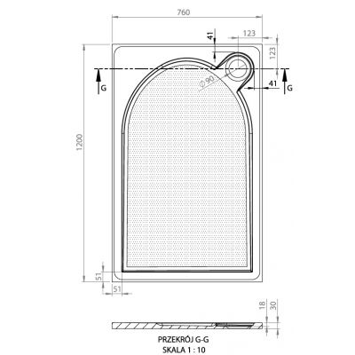 Vayer Virgo brodzik 120x76 cm prostokątny antypoślizgowy biały 120.076.001.2-1.0.0.0.0