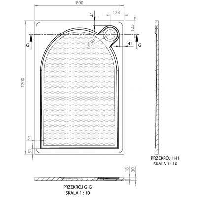 Vayer Virgo brodzik 120x80 cm prostokątny antypoślizgowy biały 120.080.001.2-1.0.0.0.0V