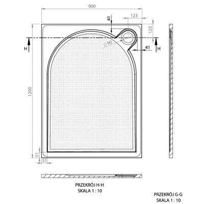 Vayer Virgo brodzik 120x90 cm prostokątny antypoślizgowy biały 120.090.001.2-1.0.0.0.0