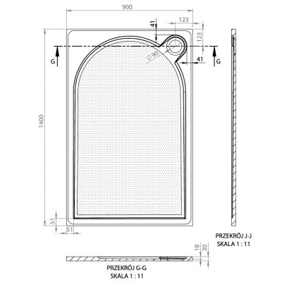 Vayer Virgo brodzik 140x90 cm prostokątny antypoślizgowy biały 140.090.001.2-1.0.0.0.0