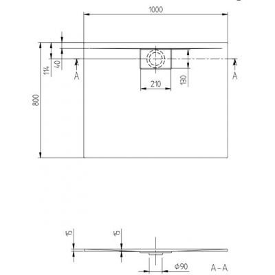 Villeroy & Boch Architectura brodzik prostokątny z maskownicą 100x80 cm biały UDA1080ARA215V-01