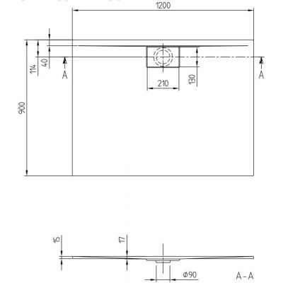 Villeroy & Boch Architectura brodzik prostokątny 120x90 cm UDA1290ARA215V-AL