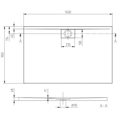 Villeroy & Boch Architectura brodzik prostokątny 140x90 cm biały UDA1490ARA248GV-01