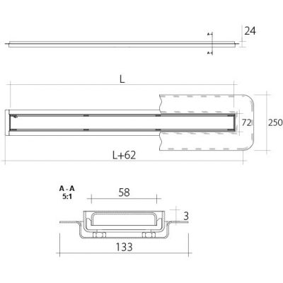 Wiper New MCR odpływ liniowy 60 cm chrom 500.0702.03.060