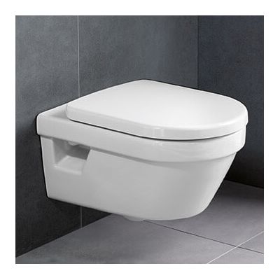 Villeroy & Boch Architectura combi-Pack zestaw miska WC wisząca bez kołnierza z deską wolnoopadającą Weiss Alpin 5684HR01