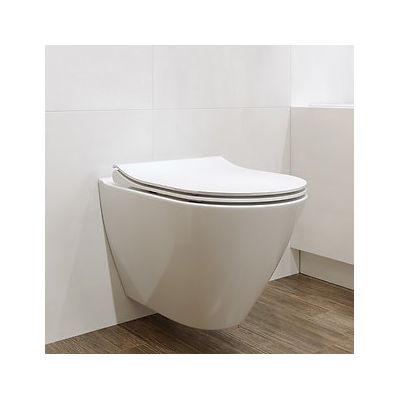 Cersanit City zestaw miska WC z deską wolnoopadającą, stelaż z przyciskiem biały/ czarny mat (S701779, K701104)