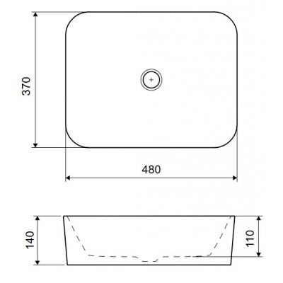 Actima Forka 2.0 umywalka 48x37 cm prostokątna nablatowa biała CEAC.3402.480.WH