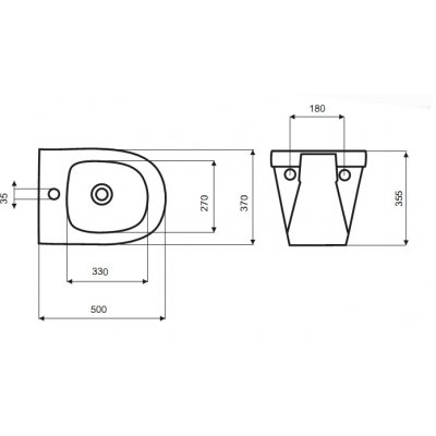 Bidet wiszący Actima Tugela CEAC.1106.BL