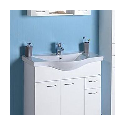 Aqualine Zara umywalka 79,5x46 cm półokrągła ścienna-meblowa biała 10080