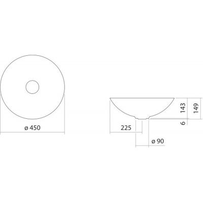 Alape SB.Terra450 umywalka 45 cm nablatowa okrągła silk matt 3902000082