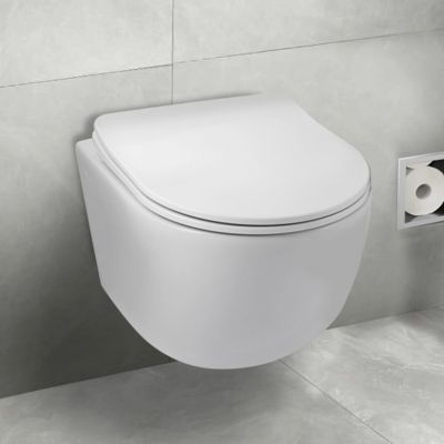 Balneo Luna Tornado miska WC z deską wolnoopadającą wisząca bez kołnierza ze spłukiwaniem wirowym biały połysk G0101010101-3