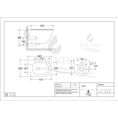 Balneo Luna miska WC z deską wolnoopadającą wisząca bez kołnierza czarny G0101020101-2
