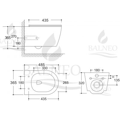 Balneo Luxa Tornado miska WC z deską wolnoopadającą wisząca bez kołnierza biały G0101010101-4