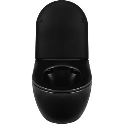 Balneo Luna miska WC z deską wolnoopadającą wisząca bez kołnierza czarny G0101020101-2