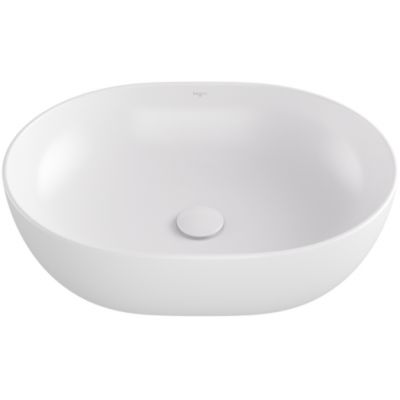 Besco Moya umywalka 48,5x35 cm owalna nablatowa biała UNC-49-MOB