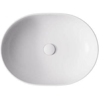 Besco Moya umywalka 48,5x35 cm owalna nablatowa biała UNC-49-MOB
