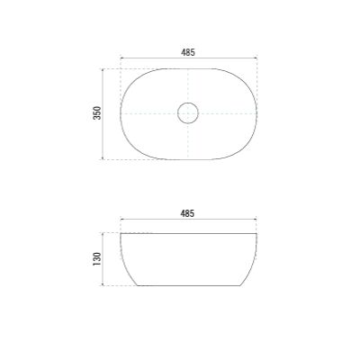 Besco Moya umywalka 48,5x35 cm owalna nablatowa biała UNC-49-MOB