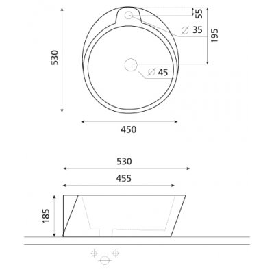 Bathco Spain Bombay umywalka nablatowa 0035