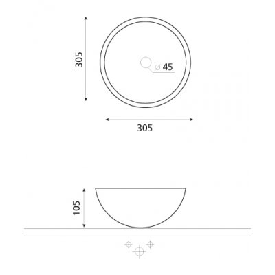 Umywalka nablatowa Bathco Spain Moon 4013