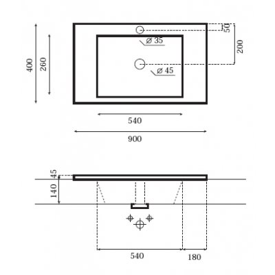 Umywalka blatowa dolomitowa 90 cm Bathco Spain Colloto 0514u